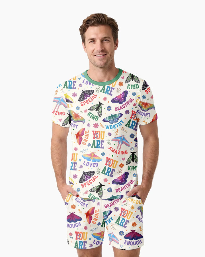 Proud Wings Family Matching Bamboo Men Short Sleeve Short Pajama Set
