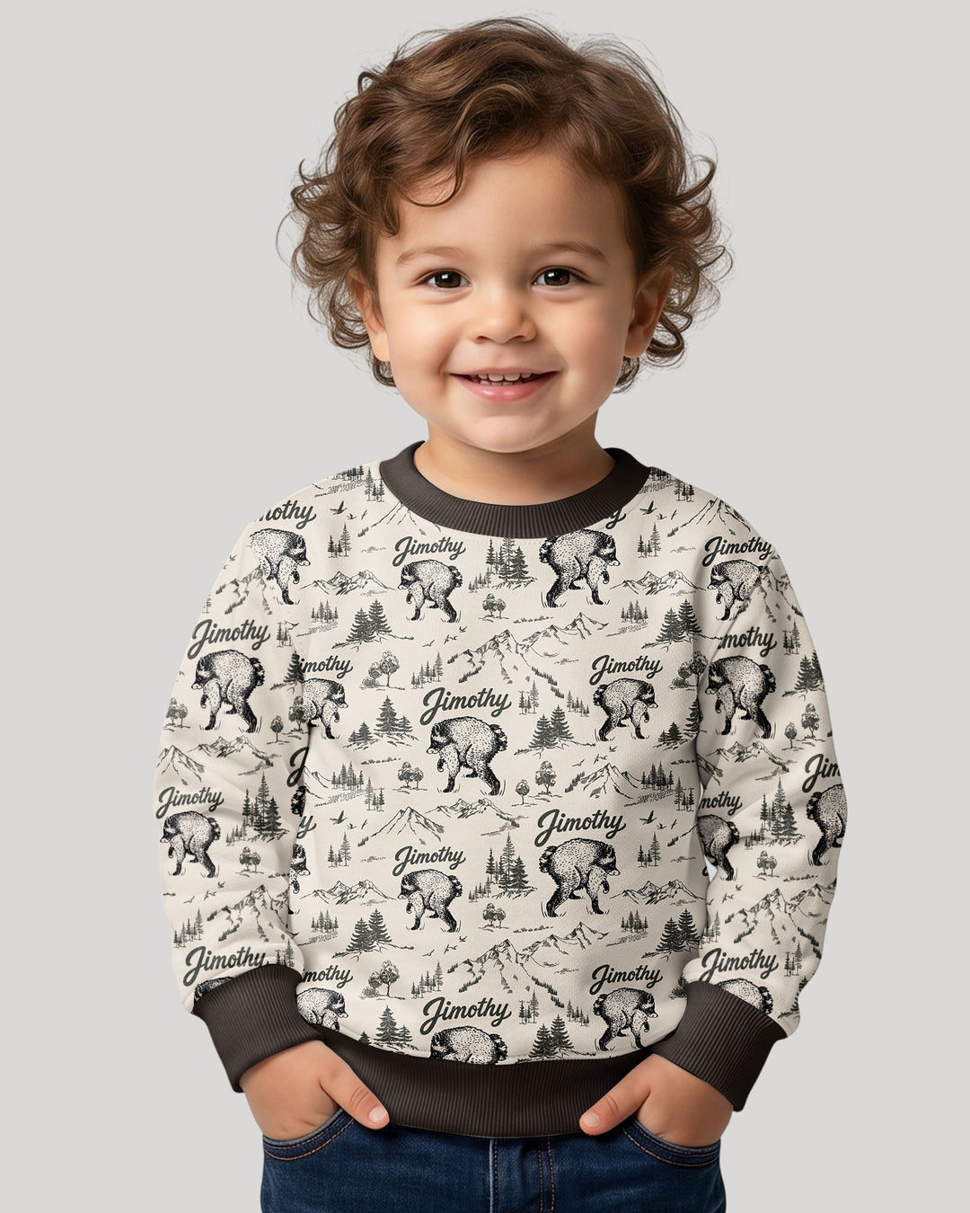 Vintage Jimothy Racoon Family Matching Bamboo Crewneck Sweatshirt