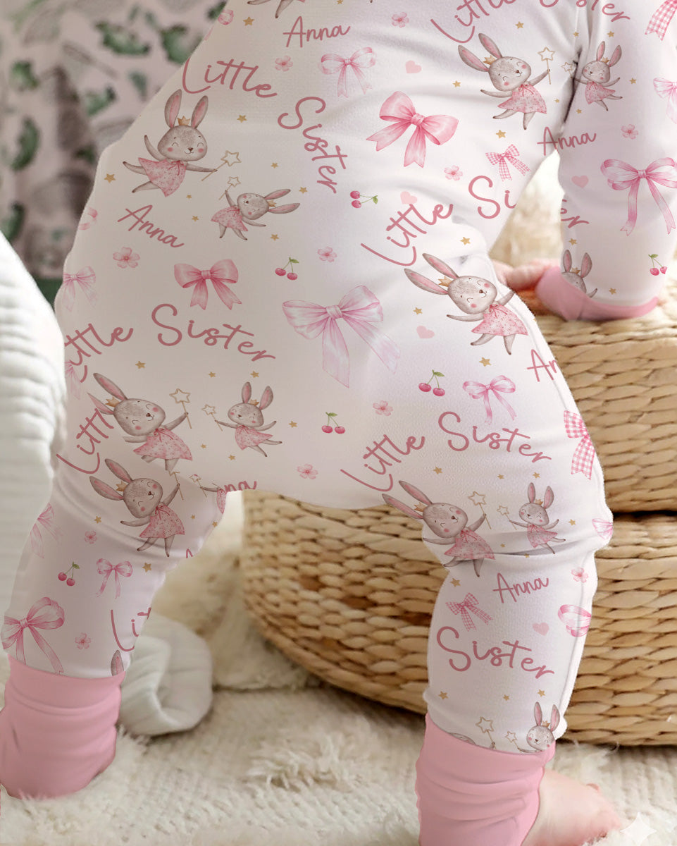 Bunny Wishes Sister Matching Bamboo Convertible Zippy