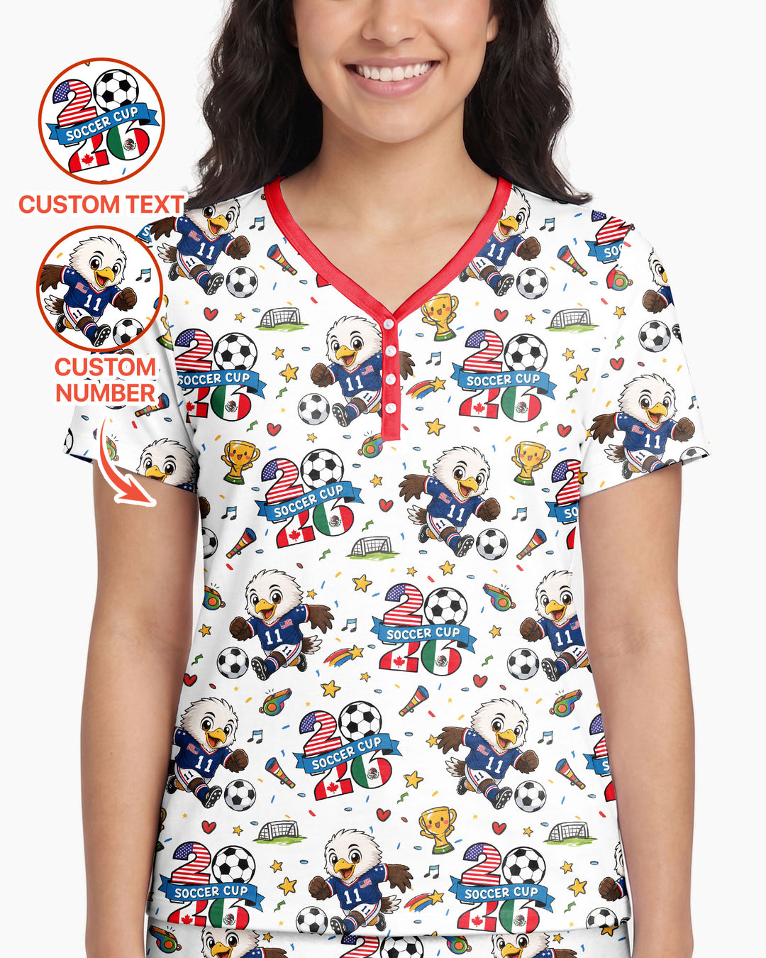 We Are The Champions Soccer Cup 2026 Bamboo Women Short Sleeve Short Pajama Set