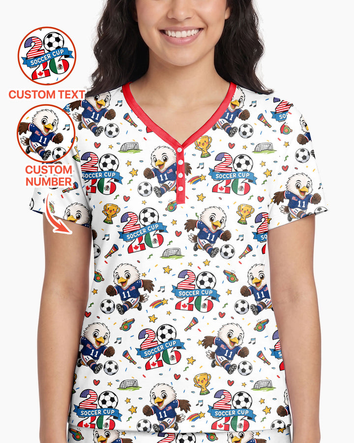 We Are The Champions Soccer Cup 2026 Bamboo Women Short Sleeve Short Pajama Set