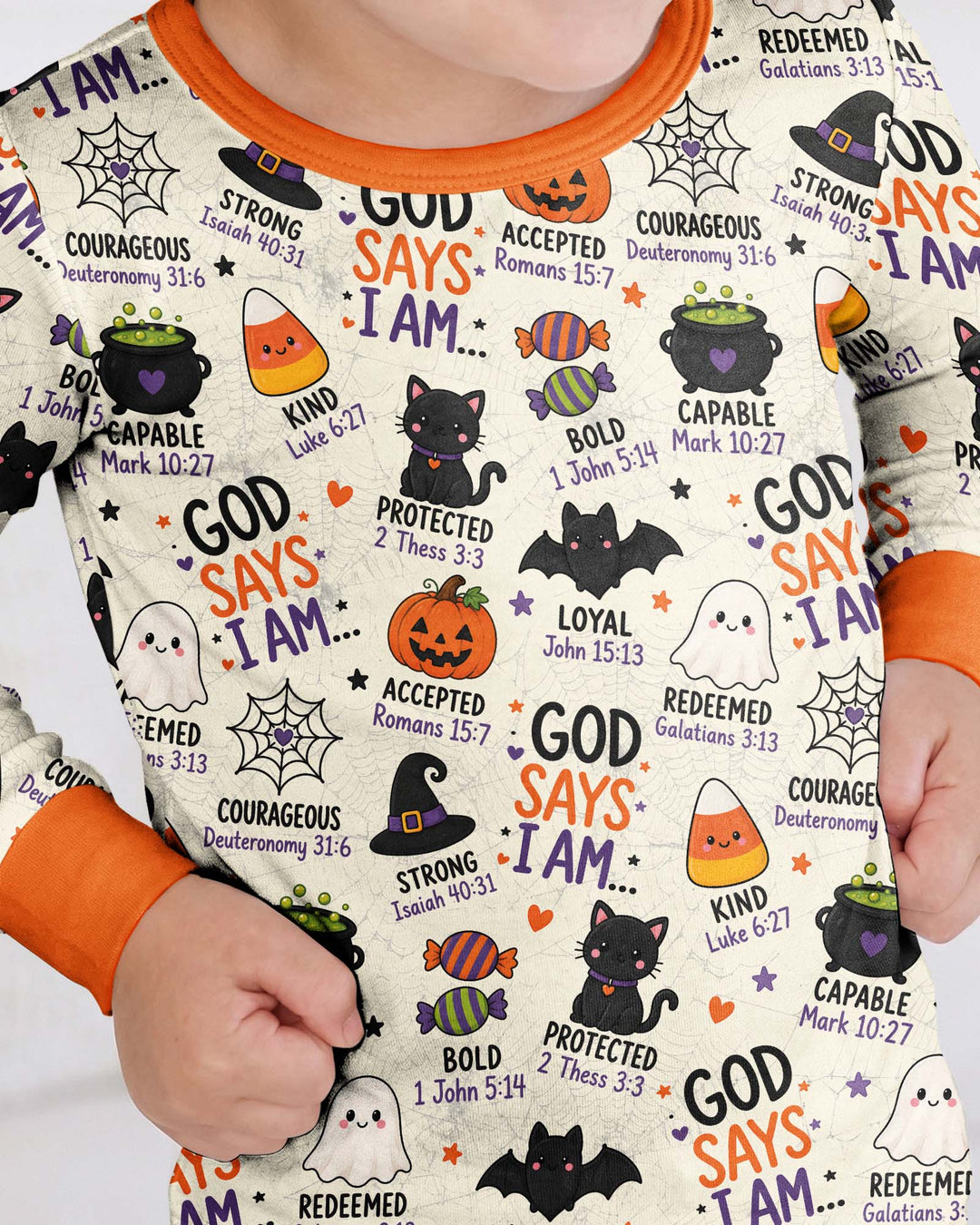 Halloween God Says I Am Bamboo Two Piece Long Sleeve Pajama Set