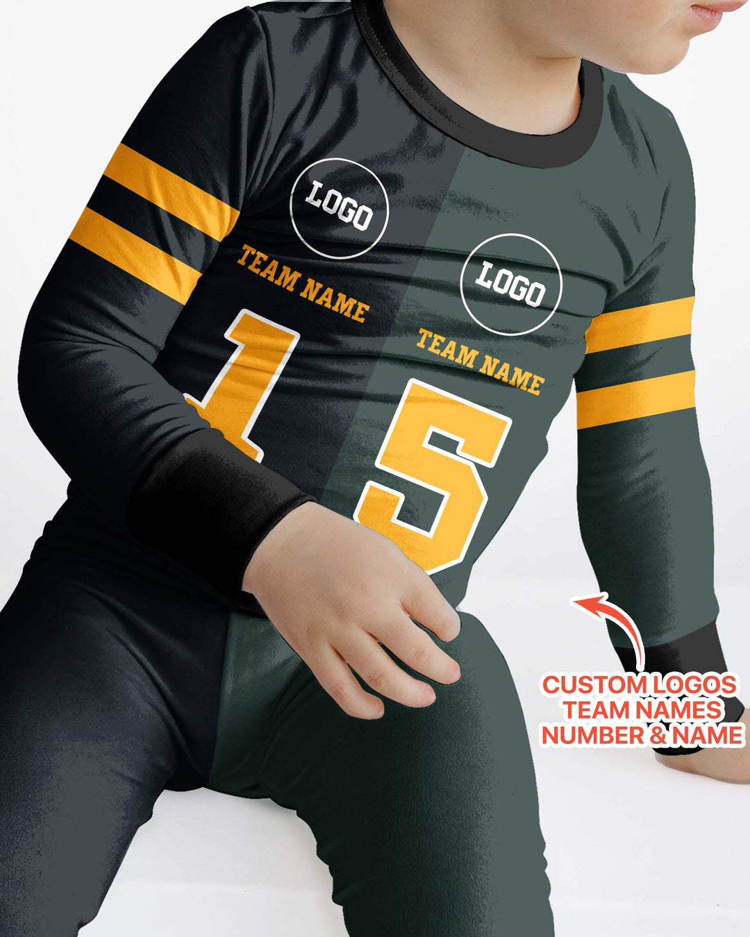 Football Rivalry Family Personalized Bamboo Two Piece Long Sleeve Pajama Set