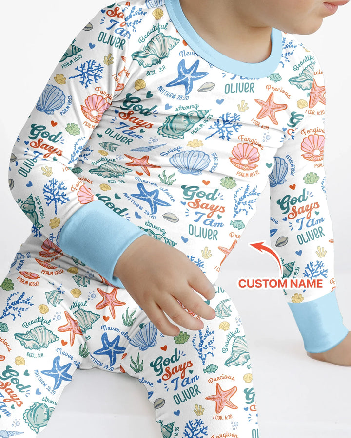 Zweiteiliges Langarm-Pyjama-Set mit Sommerfrüchten
