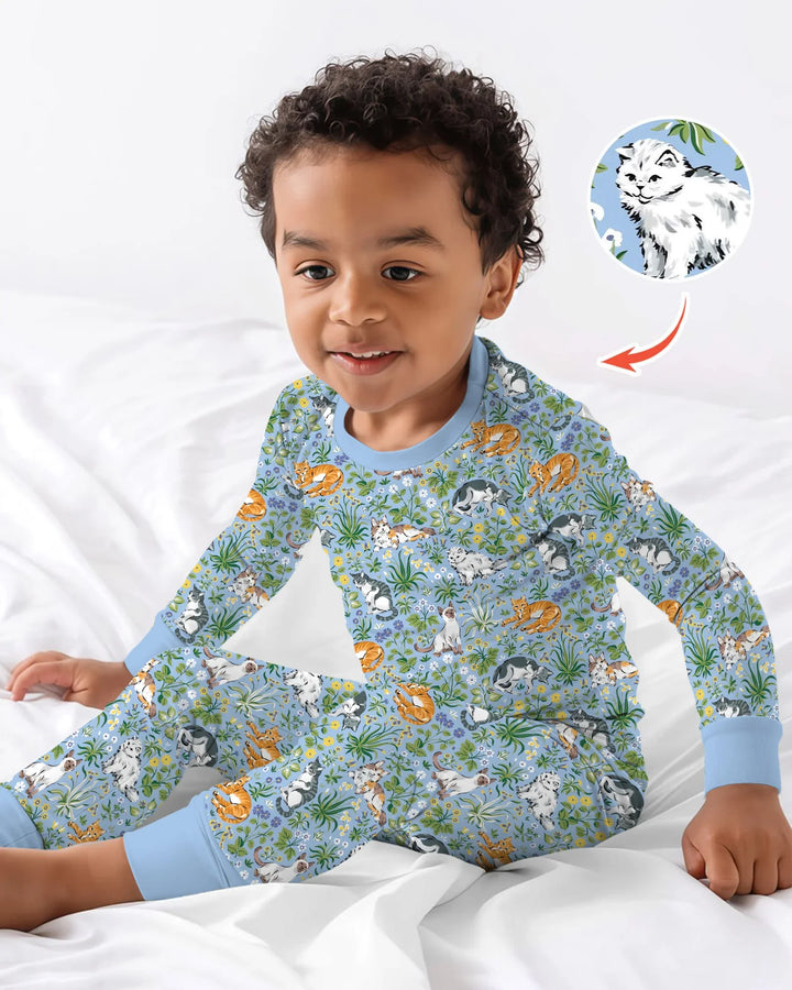 Zweiteiliges Langarm-Pyjama-Set mit Sommerfrüchten