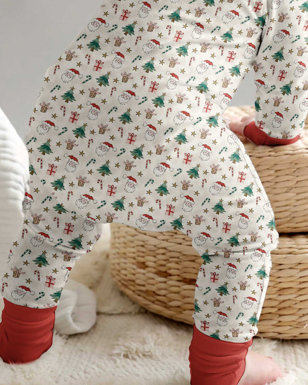 Vintage Santa Christmas Doodles Bamboo Convertible Zippy