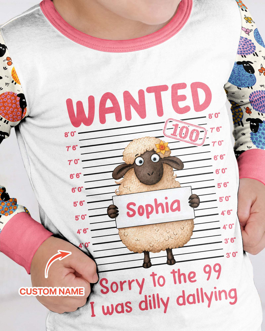 The Lost Sheep Custom Name Bamboo Two Piece Long Sleeve Pajama Set