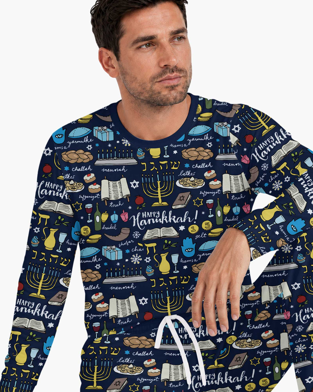 Happy Hanukkah 2026 Bamboo Men's Pajama Set