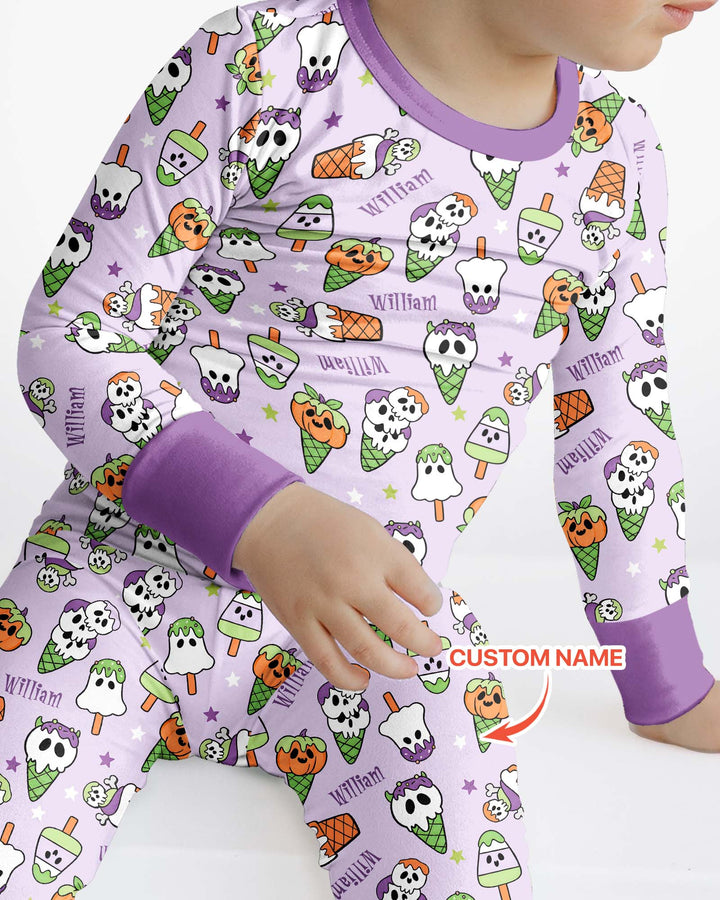 Conjunto de pijama de dos piezas de bambú con mangas largas, plantilla PERSONALIZADA
