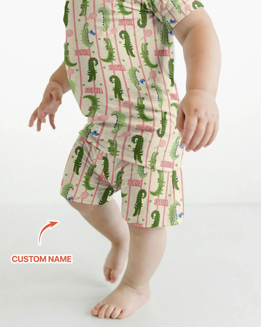 Pijama de bambú de dos piezas de manga corta con pantalón corto, plantilla personalizada