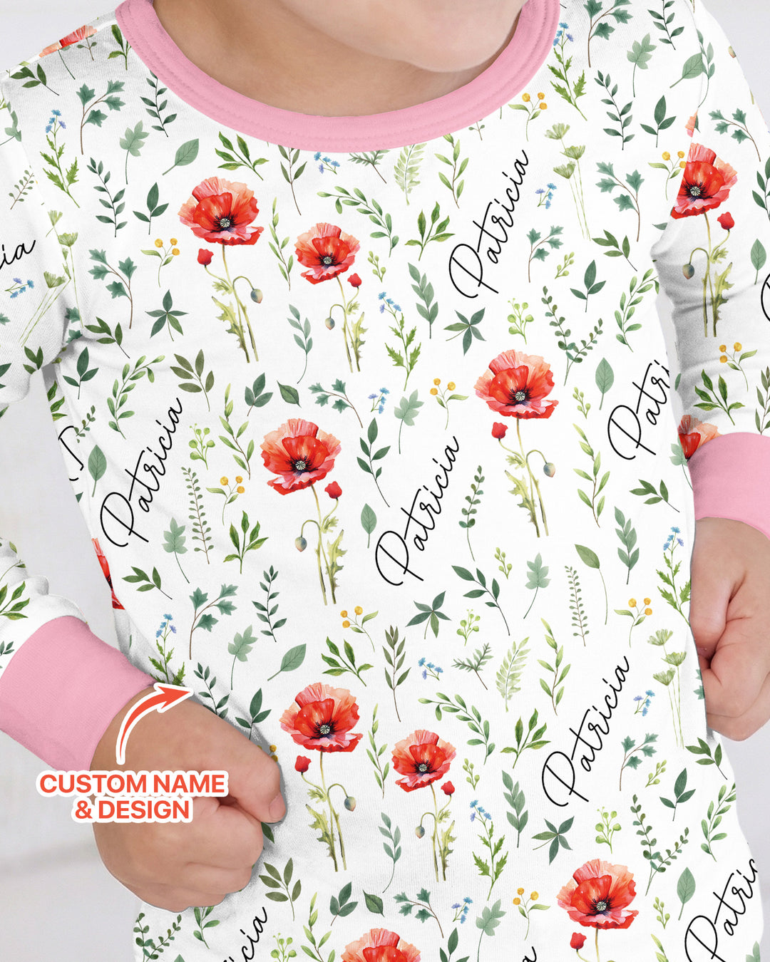 Birth Month Flower Bamboo Two Piece Long Sleeve Pajama Set