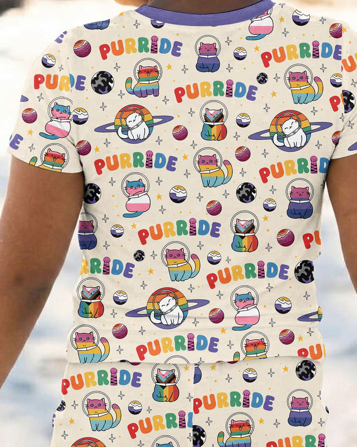 Conjunto de pijama de dos piezas de manga corta de bambú