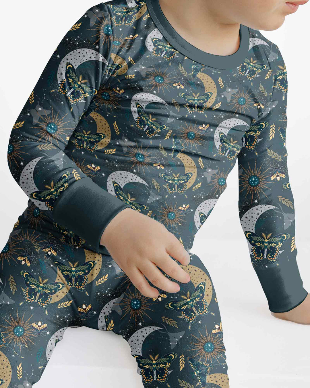Celestial Moths Bamboo Two Piece Long Sleeve Pajama Set