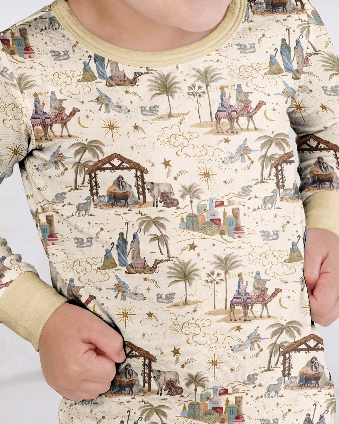 Silent Night Nativity Bamboo Two Piece Long Sleeve Pajama Set