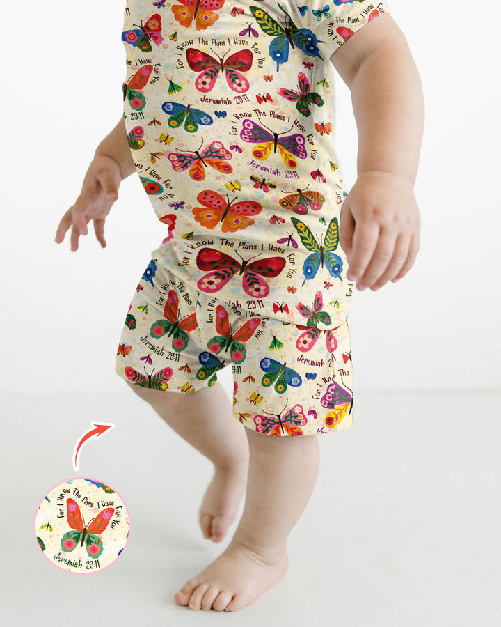 For I Know The Plans I Have For You Two Piece Short Sleeve Shorts Pajama Set