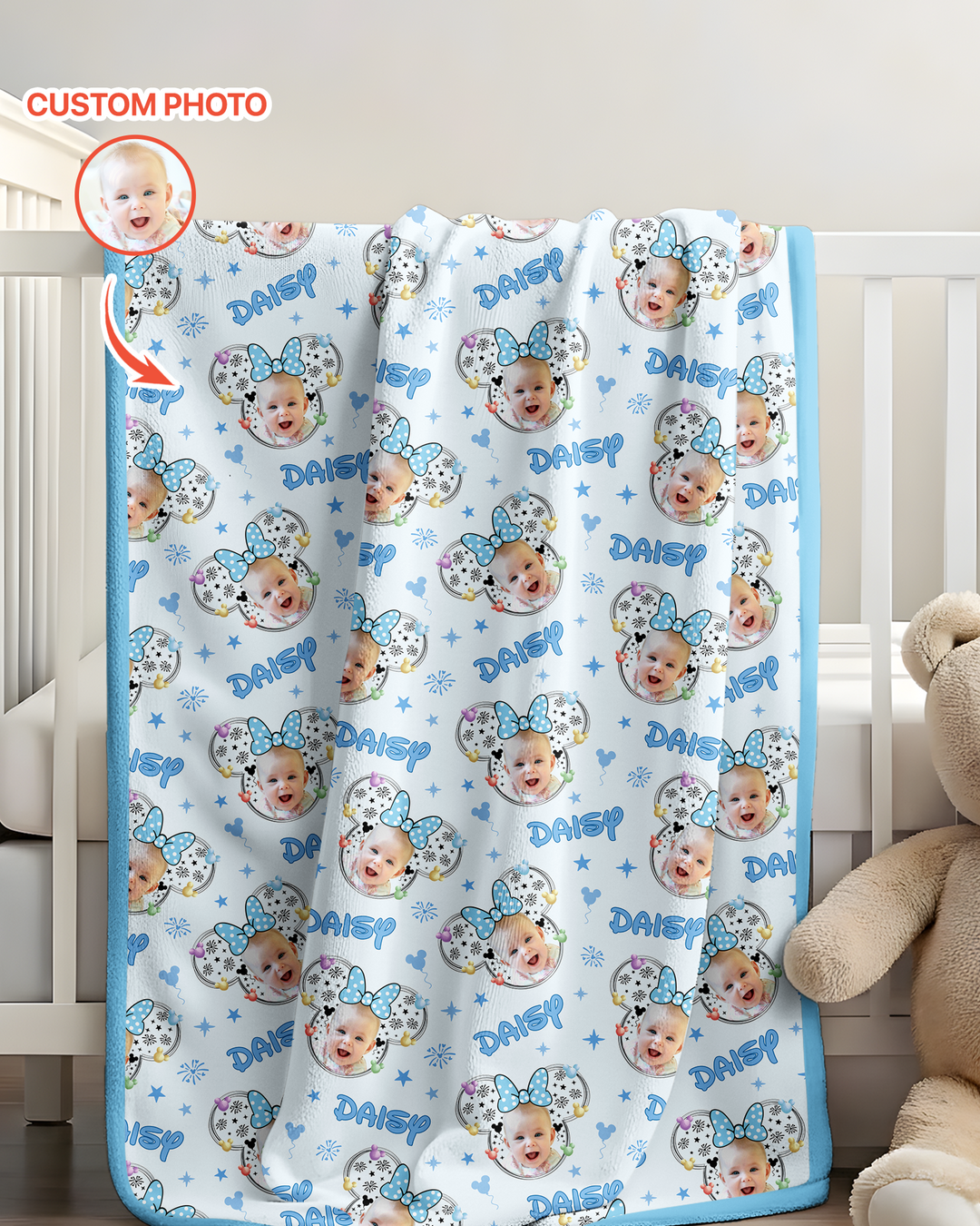 Custom Photo Little Princess Bamboo Blanket