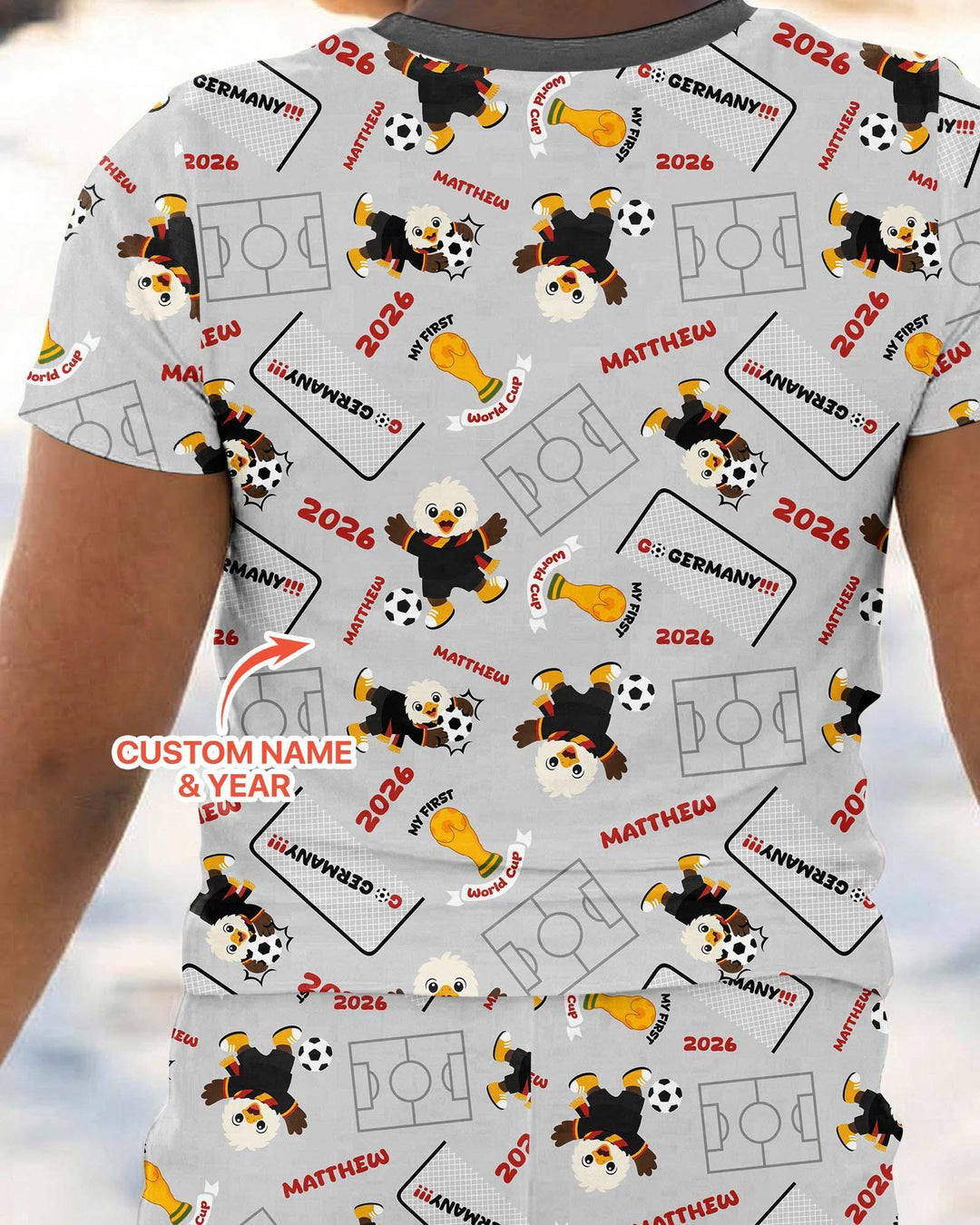 Conjunto de pijama de dos piezas de bambú de manga corta, plantilla personalizada