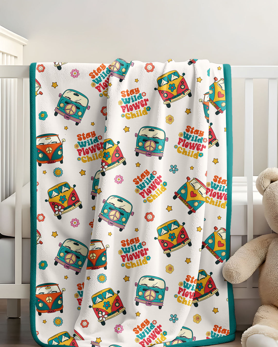 Stay Wild Flower Child Bamboo Blanket