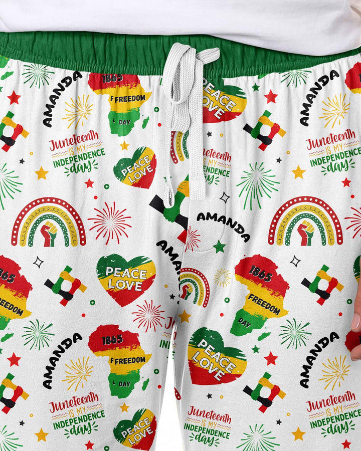 Custom Name Juneteenth Is My Independence Day Bamboo Men's Pajama Set