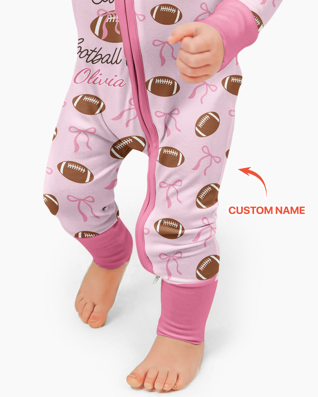 Custom Name Cutest Football Fan Bamboo Convertible Zippy