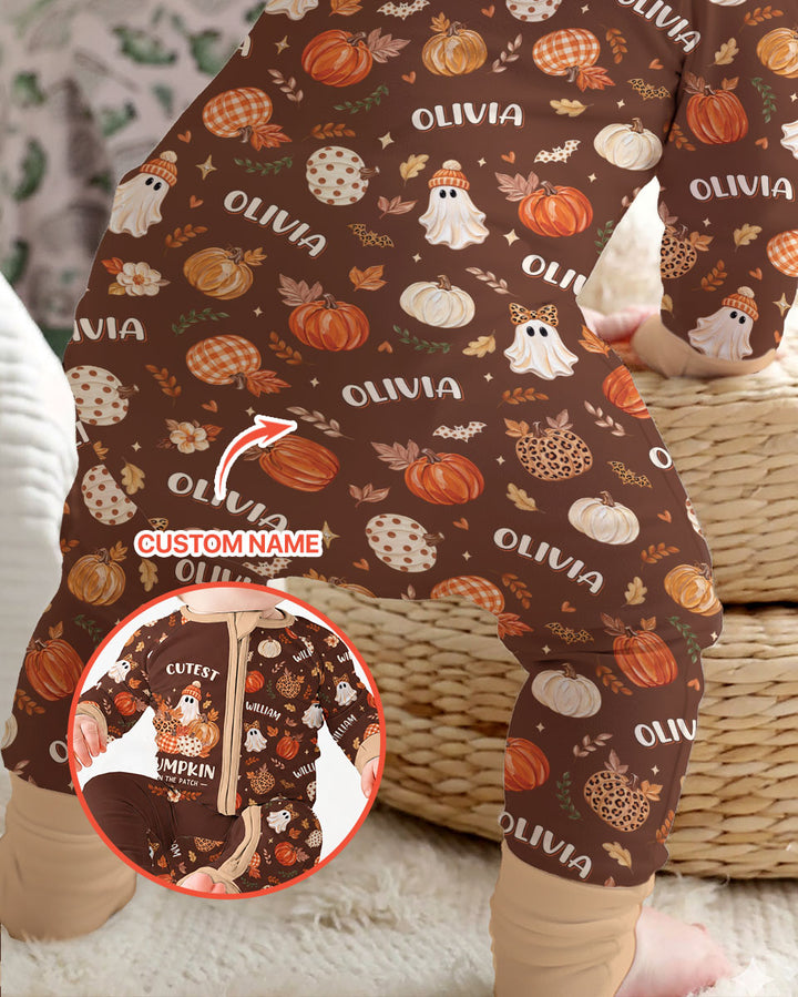 Cutest Pumpkin In The Patch Custom Name Bamboo Convertible Zippy