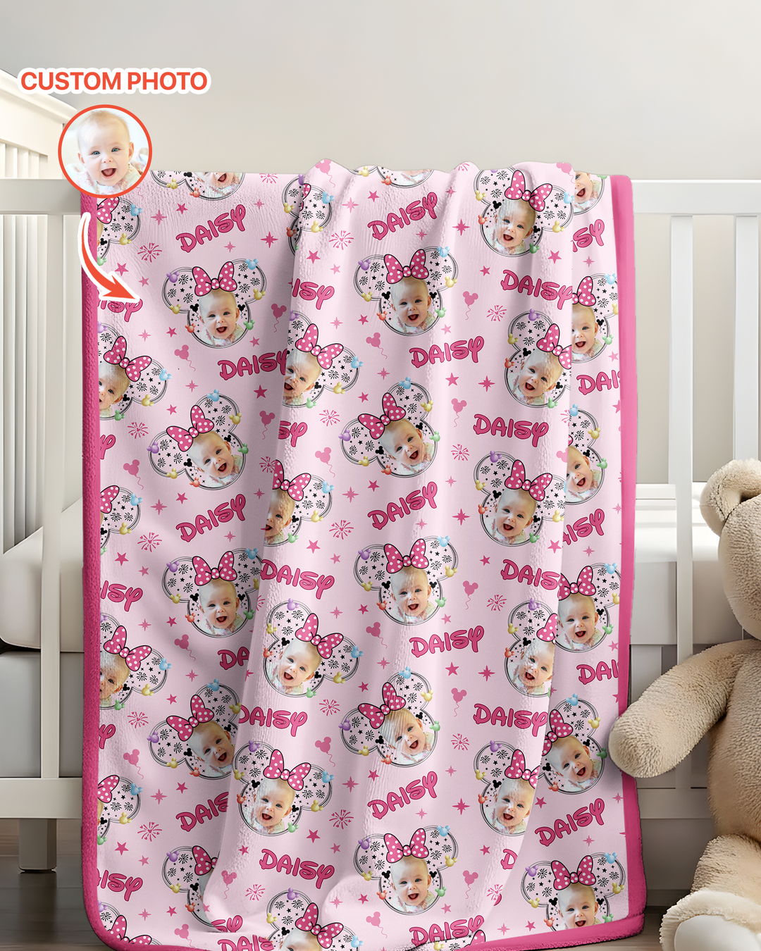Custom Photo Little Princess Bamboo Blanket