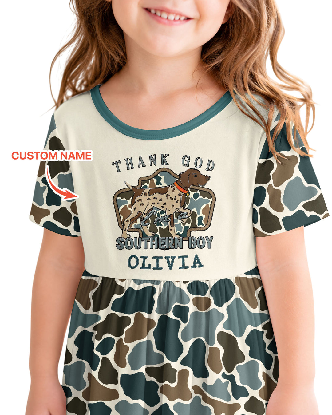 Custom Name Thank God I'm a Southern Bamboo Twirl Dress