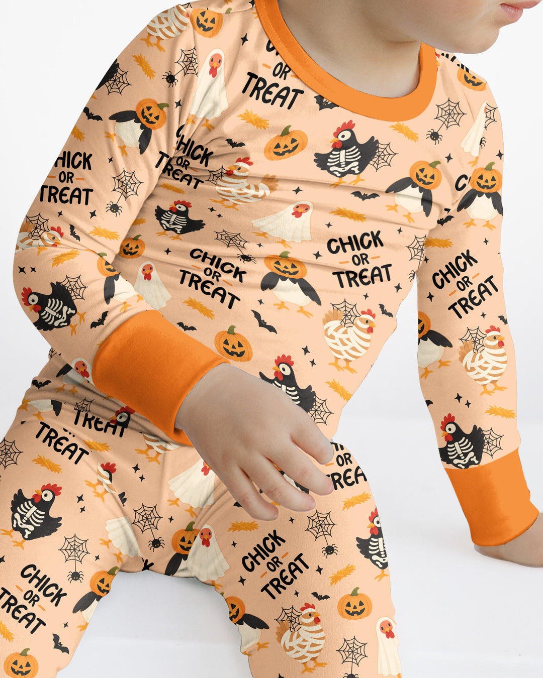 Halloween Chick Or Treat Bamboo Two Piece Long Sleeve Pajama Set