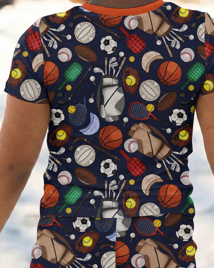 Sports Equipment Bamboo Two Piece Short Sleeve Pajama Set