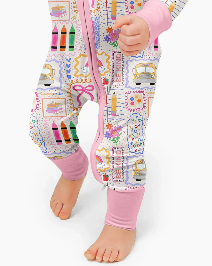 Colorful Doodle School Bamboo Convertible Zippy