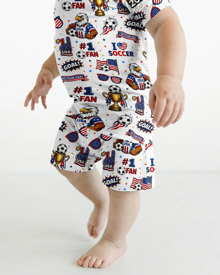 Conjunto de Pijama de Dos Piezas de Bambú con Mangas Cortas y Pantalones Cortos
