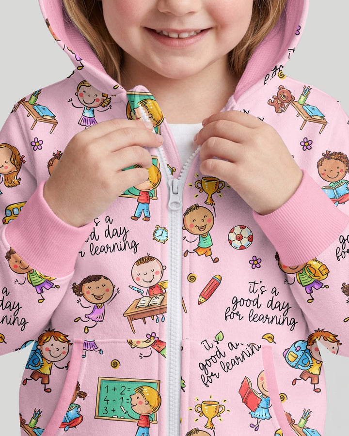 Kapuzenpullover aus Bambus mit hebräischem Alphabet und Reißverschluss