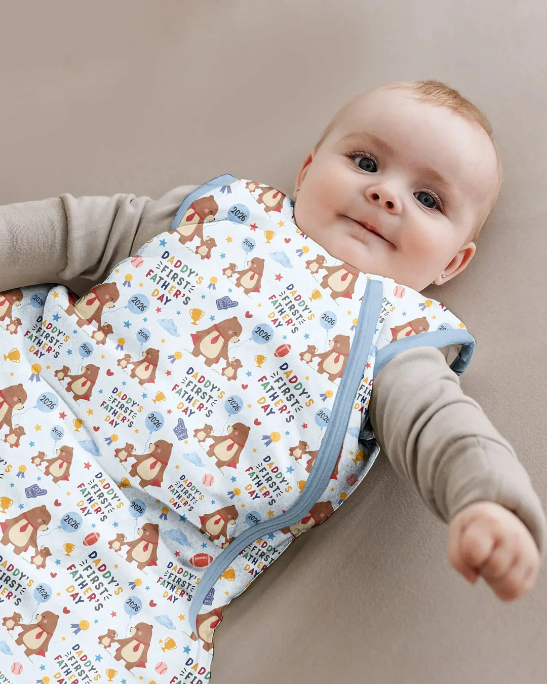 First Father's Day Daddy Bear Family Matching Bamboo Sleep Bag