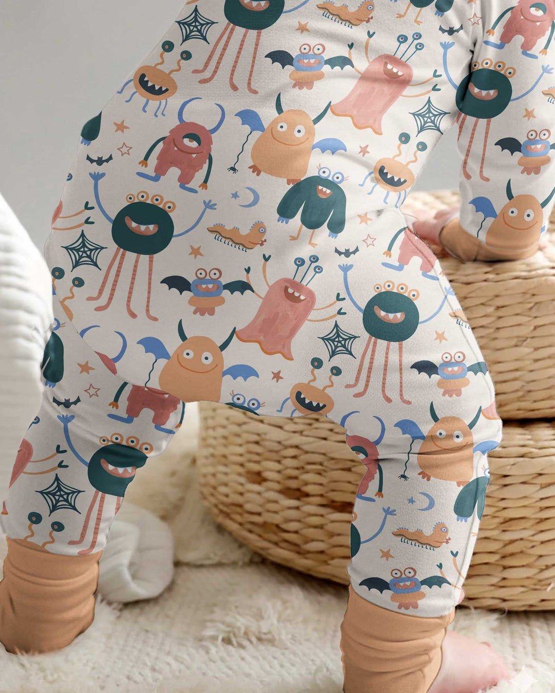 Monsters Fun Pastels Hand Painted Cute Bamboo Convertible Zippy