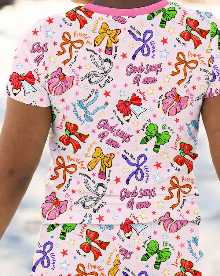 Zweiteiliges, kurzärmliges Pyjama-Set mit Marienkäfern
