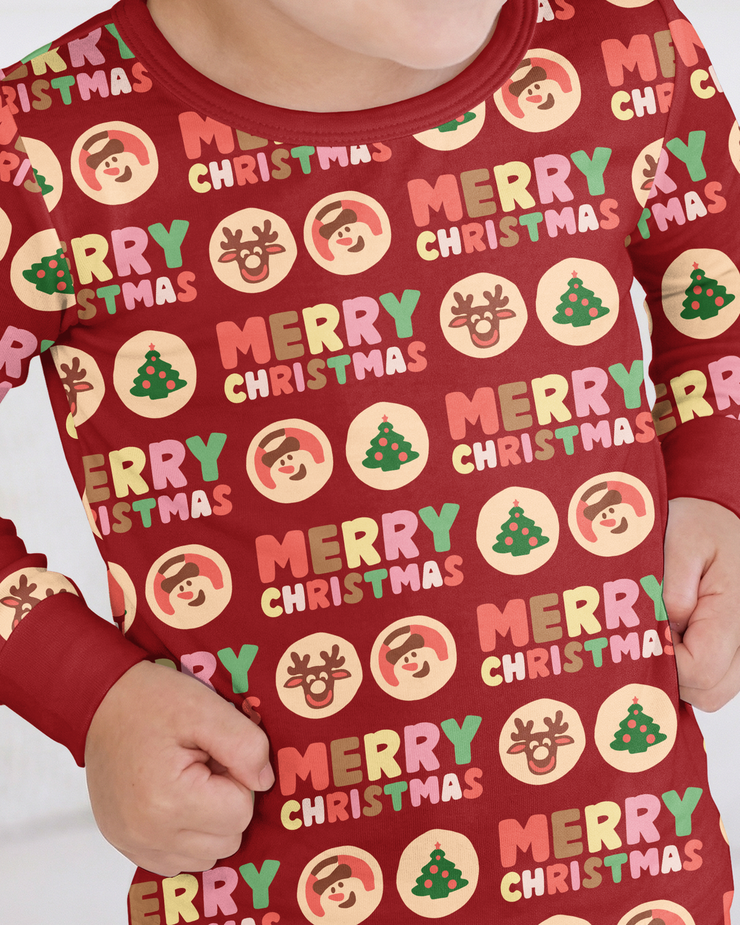 Merry Christmas Cookies Bamboo Two Piece Long Sleeve Pajama Set