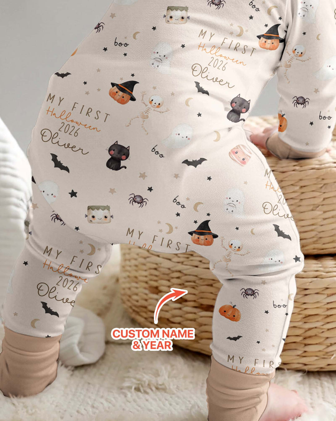 Personalised Baby First Halloween Bamboo Convertible Zippy
