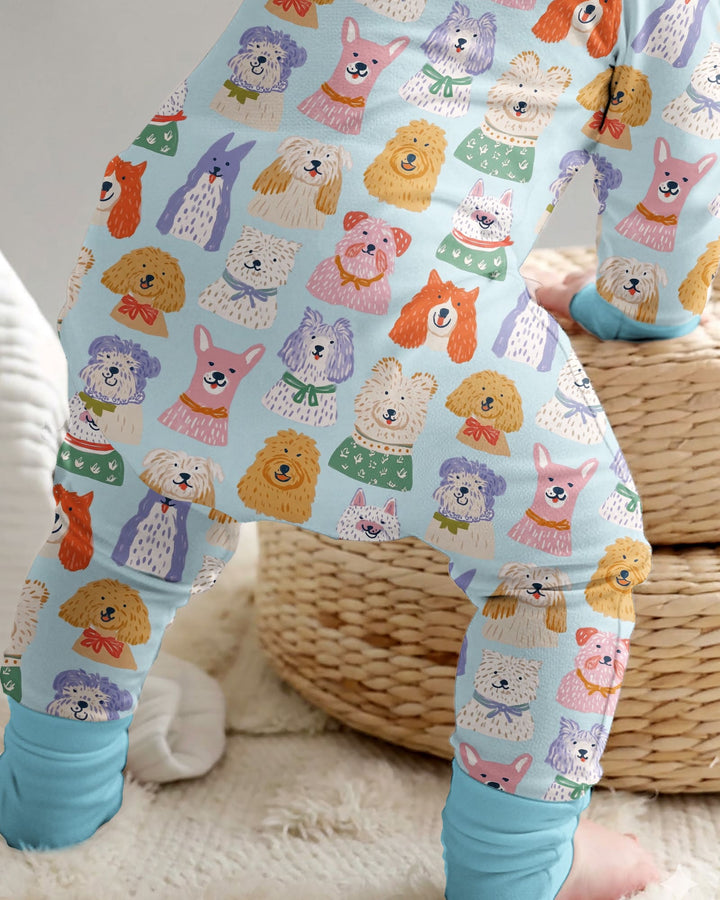 Whimsical Puppy Parade Family Matching Bamboo Convertible Zippy