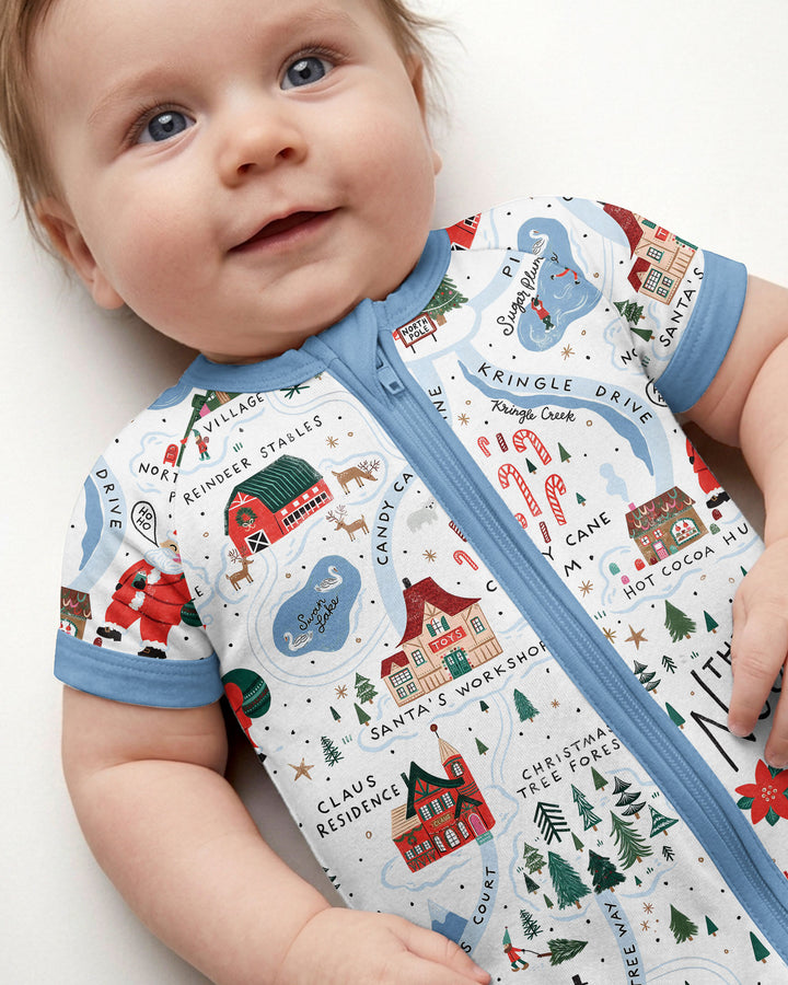 The North Pole Map Bamboo Shorty Zippy