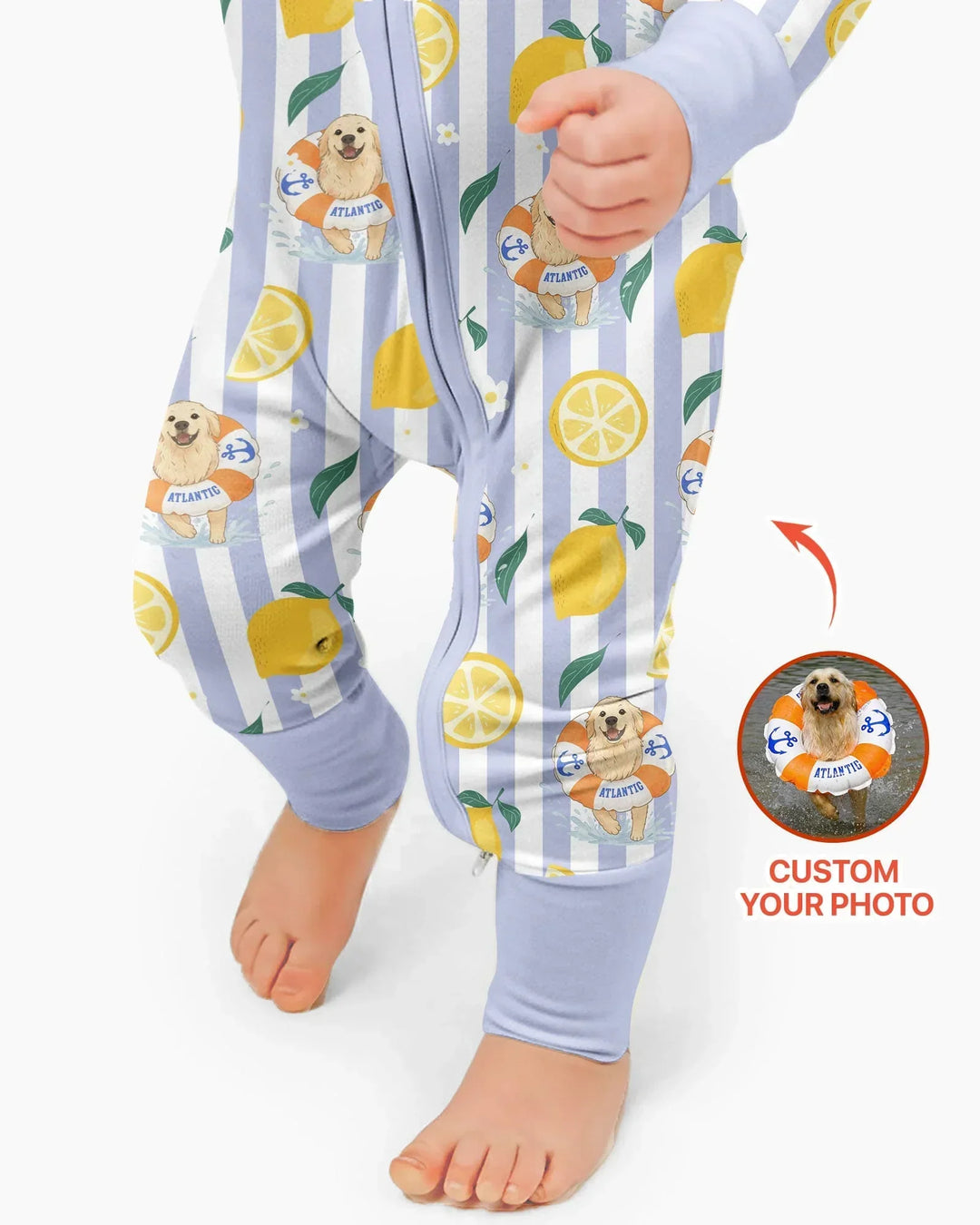 Gerippte Babykleidung mit individuellem Foto - Weich &amp; Skizzenhaft