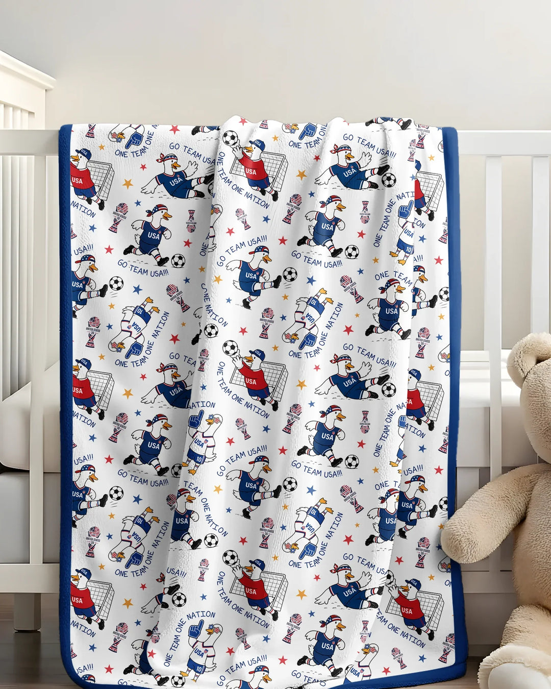 USA Soccer Goose Family Matching Bamboo Blanket