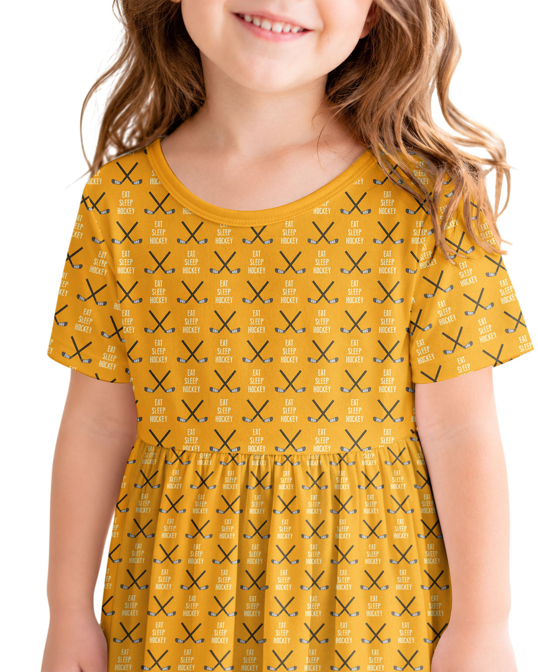 Eat Sleep Hockey Bamboo Twirl Dress