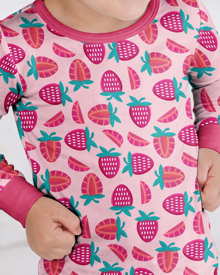 Sweet Strawberries Bamboo Two Piece Pajama Set