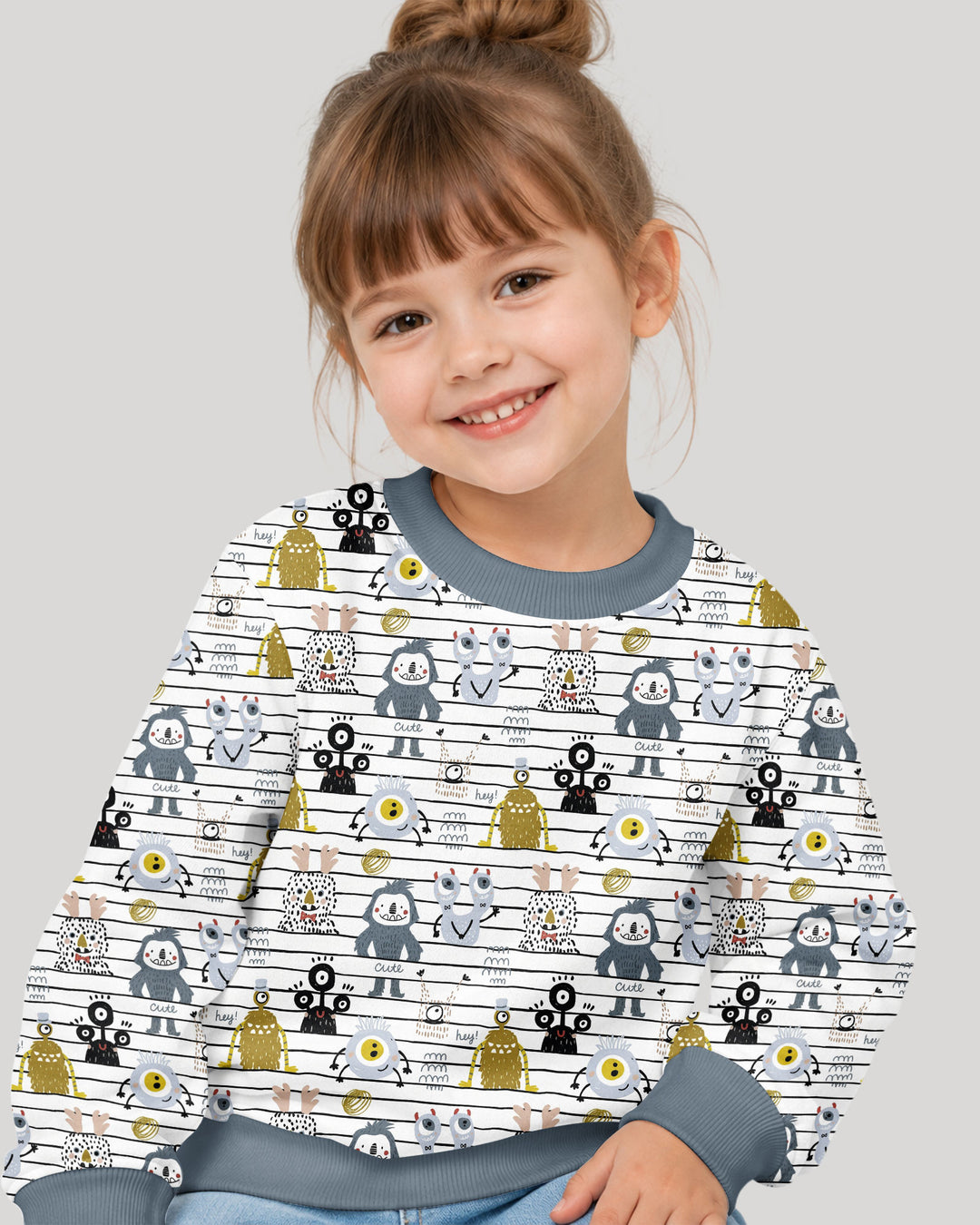Playful Monster Friends Bamboo Crewneck Sweatshirt