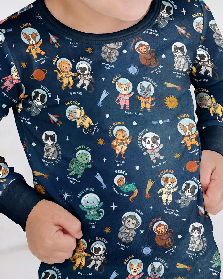 Animal Astronauts Bamboo Two Piece Long Sleeve Pajama Set