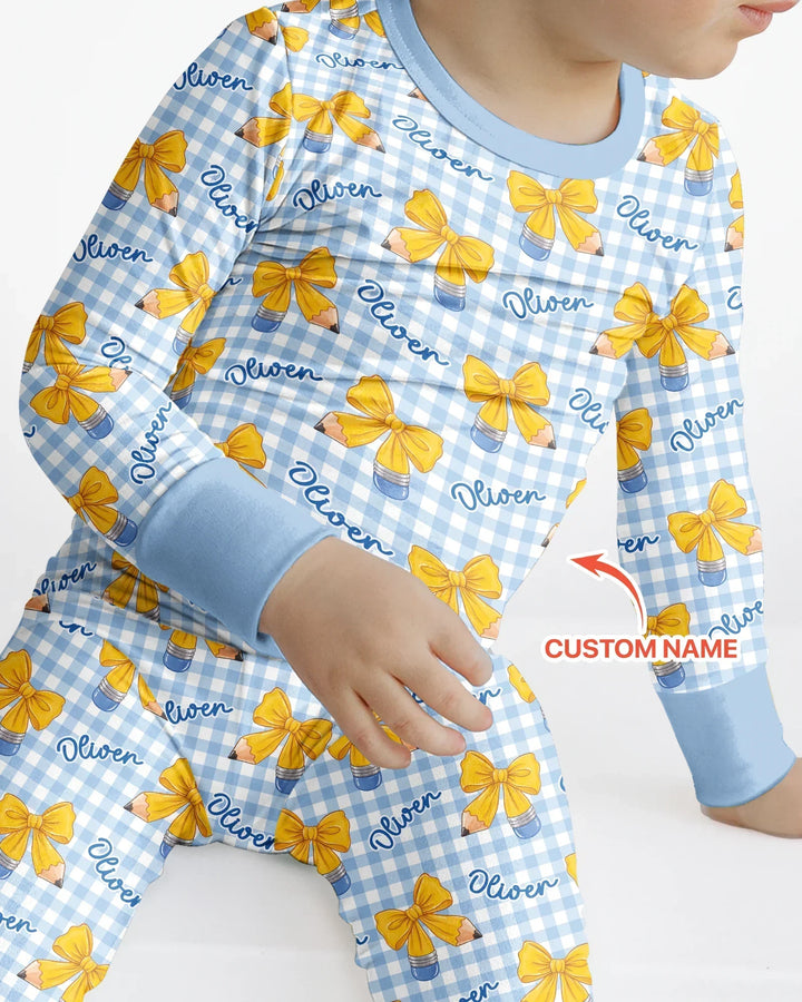 Coquette Back To School Bamboo Two Piece Long Sleeve Pajama Set