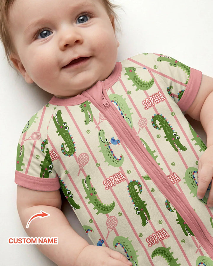 Plantilla PERSONALIZADA de Bambú Pijama Corto con Cremallera