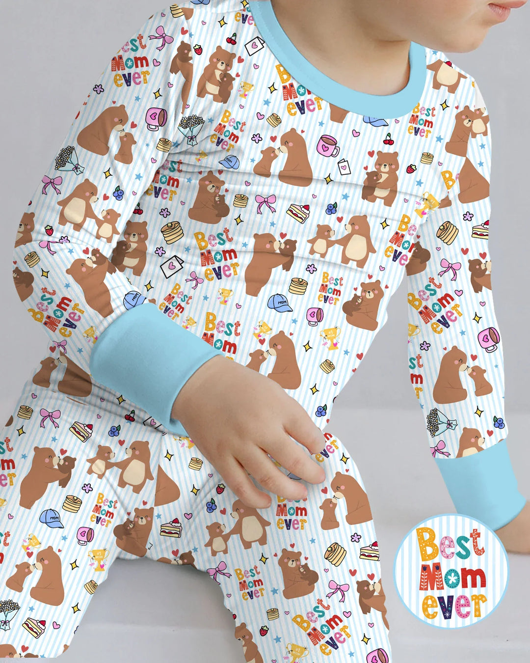 Best Mama Bear Ever Family Matching Bamboo Two Piece Long Sleeve Pajama Set