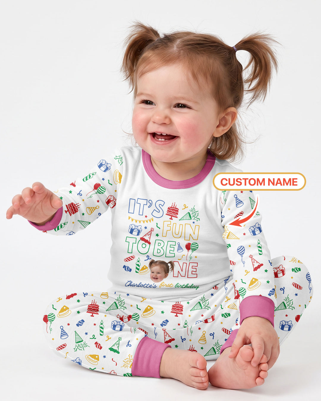 Custom Photo It's Fun To Be One Bamboo Two Piece Long Sleeve Pajama Set