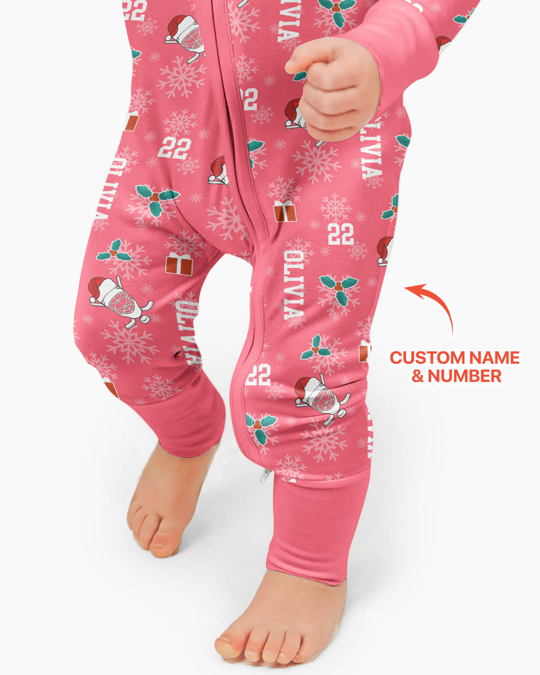 Custom Name Hockey Holiday Bamboo Convertible Zippy